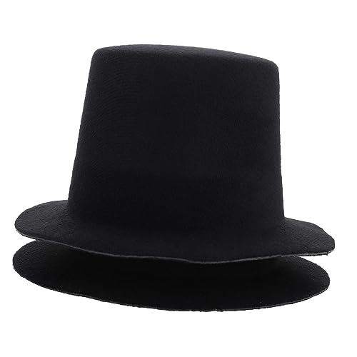 KICHOUSE 2 Stück Miniatur Puppenhüte Schwarze Selbstgemacht Filzhüte für Puppen Bastelzubehör für Miniatur Dekoration für Accessoires und Puppen Zubehör von KICHOUSE