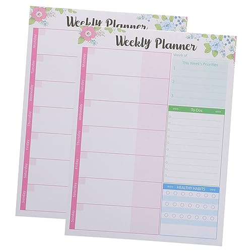 KICHOUSE 2 Stück Notizbuch Planblock Arbeitsheft Zeitplan Kalender Liste Planer zu tun Pad machen Täglicher Aufgabenplaner Wöchentlicher Notizblock Wochenplaner Papier KICHOUSE 2 Stück Notizbuch Planblock Arbeitsheft Zeitplan Kalender Liste Planer zu tun Pad machen Täglicher Aufgabenplaner Wöchentlicher Notizblock Wochenplaner Papier von KICHOUSE