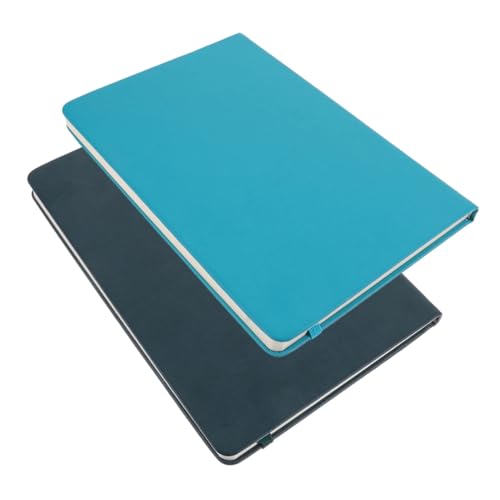 KICHOUSE 2 Stück Retro Notizbuch mit PU Hülle Stilvolles Schreibnotizbuch für Büro Schule und Reisen für Planung und Inspiration Grün Blau von KICHOUSE