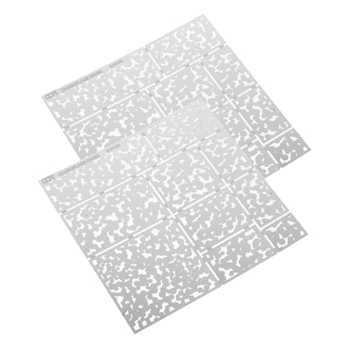 KICHOUSE 2 Stück Sprühabdeckung Sprühfarbenmuster Tarnschablonen Texturschablonen Sprühfarbe Schablone Camo-sprühlack-kit Camo-schablonen Schablonenspray Rostfreier Stahl Silber von KICHOUSE