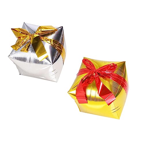 KICHOUSE 2 Stücke Weihnachten Aluminium Folie Luftballons Box Mit Farbe Quasten Für Urlaub Feiern Farbe von KICHOUSE