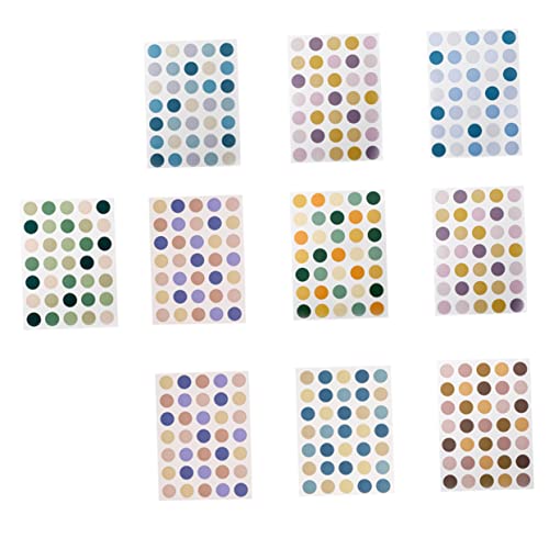 KICHOUSE 20 Blatt Aufkleber Selbstklebende Punkte für DIY Farbkodierung für Kalender und Notizen für Kreative Projekte Zufällige Farben mit Blättern Zufällige Farbe Zufällige Farbe von KICHOUSE