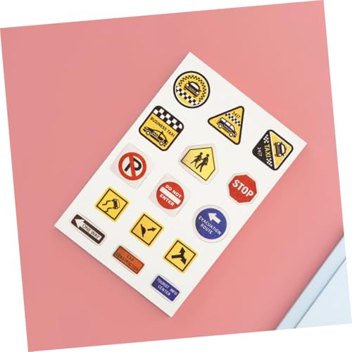 KICHOUSE 20 Blatt Teiliges Verkehrszeichen Sticker für Bunte DIY Aufkleber für Kreative Spiele Pädagogische Verkehrssicherheit Dekorationen für Schule Geburtstag und Spielzimmer von KICHOUSE