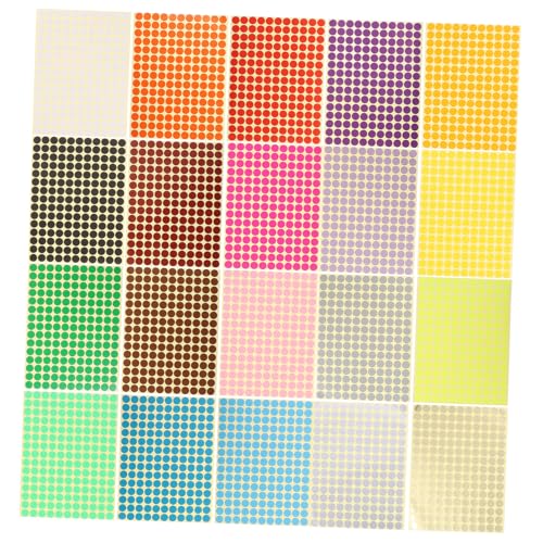KICHOUSE 20 Blatt farbige Aufkleberpunkte auflösbare Etiketten Markierungen runden Kreis Farbige Klebeetiketten Aufkleber für die Klassifizierung Punktaufkleber klein kleine runde Aufkleber von KICHOUSE