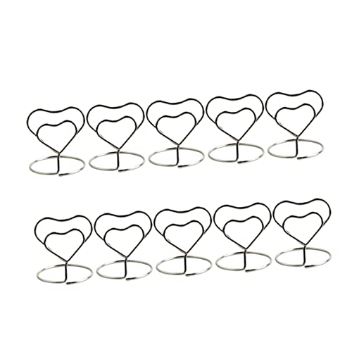 KICHOUSE 20 Stück Herzförmiger Ring klebriger Notenclip Ort der Hochzeit herzförmige Halter Hochzeit Zeichen Hochzeitsschildständer Papierclips Halter für Hochzeitsnotizen Silber von KICHOUSE