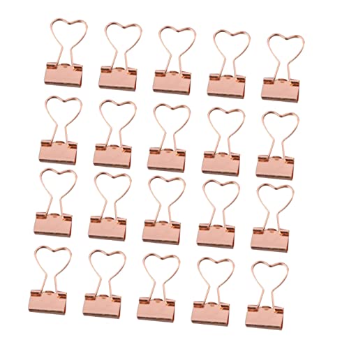 KICHOUSE 20 Stück Kleiner goldener Clip Mini Formen Büroklammern Dateiorganisation von Clips Herz Bindeklammern geformt Binderclip Buchclips Heftklammern in loser Schüttung Metall von KICHOUSE