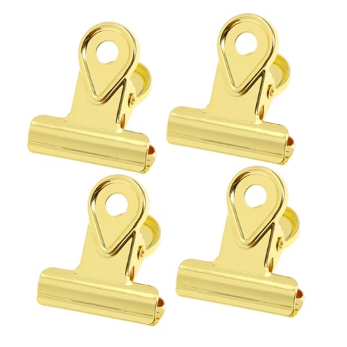 KICHOUSE 20 Stück Metall Hinge Clips Goldene Papierklemmen Robuste Büroklammern aus mit Elektroplattierung Organisieren und Präsentieren von Dokumenten und Fotos von KICHOUSE