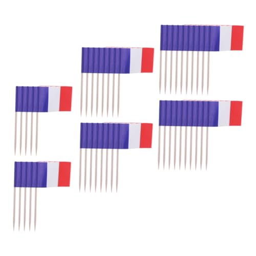 KICHOUSE 200 Stück Französisches Flaggenzeichen Französische Cupcake -flaggen Dekorative Flaggenpicks Für Lebensmittel Auswahl Der Französischen Flagge Mini - Zahnstocher Party Papier von KICHOUSE
