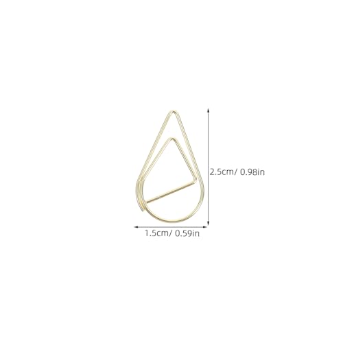 KICHOUSE 200 Stück goldene Büroklammern: Kreative Büroklammern in Tropfenform, – goldene Mini-Klammern aus Metall für Papier – Lesezeichen mit glatter Oberfläche zum Ordnen von Dateien von KICHOUSE