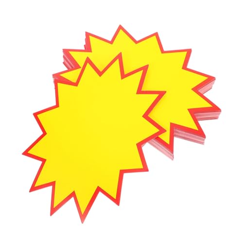 KICHOUSE 200pcs Supermärkte Lieferungen Blank Star Einzelhandelsverkaufsschilder Zum Markieren Von Preisen Und Anzeigen Von Verkaufsinformationen Große Burst -formpapierverkaufsschilder von KICHOUSE