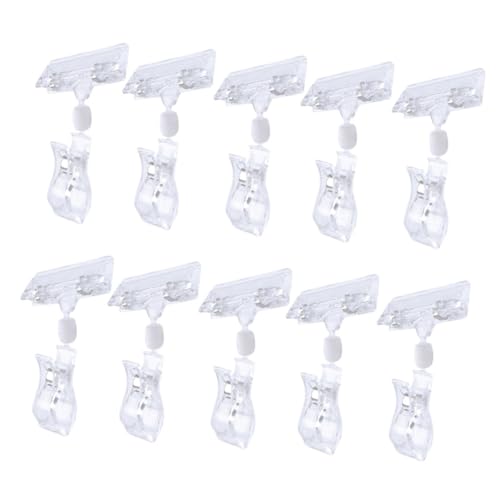 KICHOUSE 20Stücke Flexible Transparente Schilderklammern Drehbare Preisschild Clips Praktische Multifunktions Schilderhalter für Geschäfte für Supermärkte und Einzelhandel von KICHOUSE