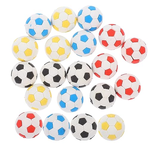 KICHOUSE 20Stücke Fußball Radiergummis Cartoon Mini Radierer Für Verschleißfeste Radiergummis Bunten Schulzubehör Und Mitgebsel von KICHOUSE