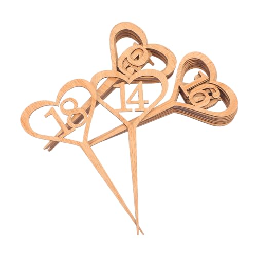 KICHOUSE 20pcs Herz Holz Tischnummer Romantische Tischnummer Für Hochzeitsempfangtisch-sitzkarten Jubiläum Tischdekorationen (nummern 1-20) von KICHOUSE