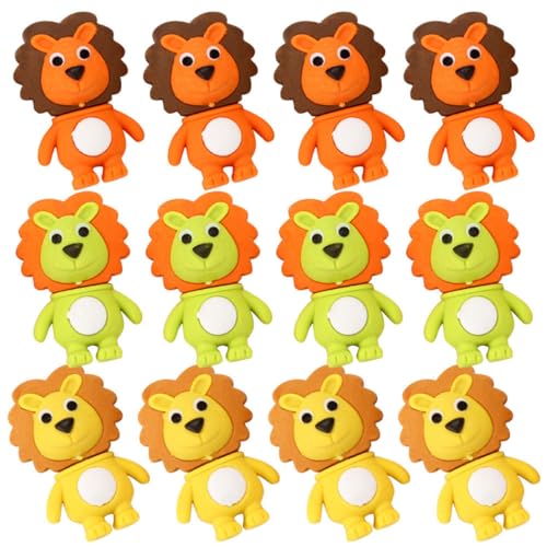 KICHOUSE 20stücke Niedliche Löwen-radiergummis Cartoon Tier-radiergummi Für Junge Mädchen Praktisches Schulbedarf Sicher Und Leicht Zu Verwenden Für Klassenzimmer Und Büro von KICHOUSE