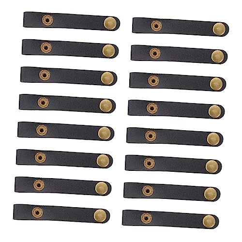 KICHOUSE 24 Stück Kopfhöreraufwicklung drahtbinderücken cable clips cable holder cable managment wickeln Kabel Organisatoren aus Lederschnüren Retro-Lederband-Organizer Legierung Black von KICHOUSE
