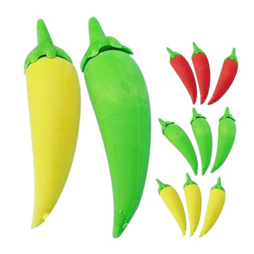 KICHOUSE 24 Stück Teiliges Mini Chili Radiergummi Weiche Tpr Radiergummis in Pfefferform Bunte Mini Gemüse Radierer für Dekorative Schul und Party Mitgebsel Vielseitig für Schule und KICHOUSE 24 Stück Teiliges Mini Chili Radiergummi Weiche Tpr Radiergummis in Pfefferform Bunte Mini Gemüse Radierer für Dekorative Schul und Party Mitgebsel Vielseitig für Schule und von KICHOUSE