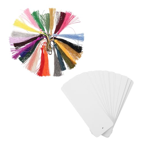 KICHOUSE 24Stücke Lesezeichen Aus Karton Mit Quaste Blanko Geschenkanhänger Für DIY Projekte Schulbedarf Und Bastelarbeiten Weiß Für Kreative Dekorationen KICHOUSE 24Stücke Lesezeichen Aus Karton Mit Quaste Blanko Geschenkanhänger Für DIY Projekte Schulbedarf Und Bastelarbeiten Weiß Für Kreative Dekorationen von KICHOUSE