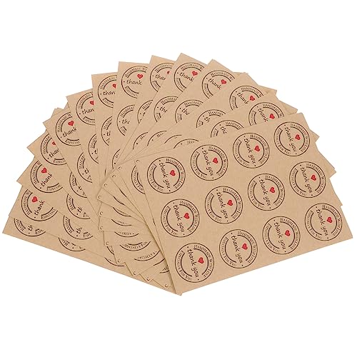 KICHOUSE 25 Blatt Selbstklebendes Etikett Kleine Danke Aufkleber Vielen Dank Für Kleine Unternehmen Danke, Dass Sie Aufkleber Versiegeln Kraftpapier Khaki von KICHOUSE