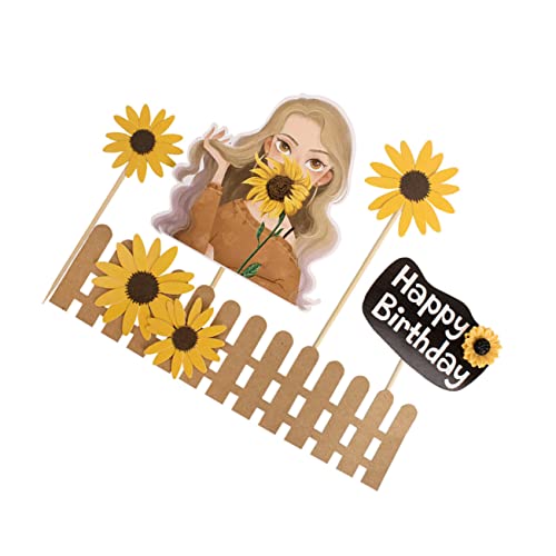 KICHOUSE 25 Stück Kucheneinsatz Kuchendeckel Topper Für Kuchen Sonnenblumen-cupcake-topper Hochzeitsdeko Tortenaufleger Mit Sonnenblumen Cake Decor Alles Zum Geburtstag Papier von KICHOUSE