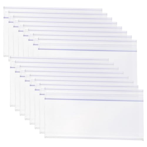 KICHOUSE 25 Stück Preisschildstreifen Pantry -Etiketten Regal Inhaber groß durchsichtiger Etikettenhalter durchsichtige Etikettenhalter aus Kunststoff PVC Transparent KICHOUSE 25 Stück Preisschildstreifen Pantry -Etiketten Regal Inhaber groß durchsichtiger Etikettenhalter durchsichtige Etikettenhalter aus Kunststoff PVC Transparent von KICHOUSE