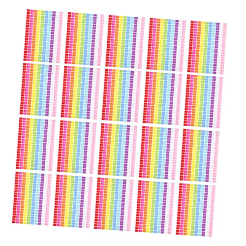 KICHOUSE 25Blatt Rechteckige Farbige Klebeetiketten Farben Aufkleber für Büroorganisation Inventar Versand Scrapbooking und Klassenzimmer Farbige Etiketten für Einfache Kennzeichnung von KICHOUSE