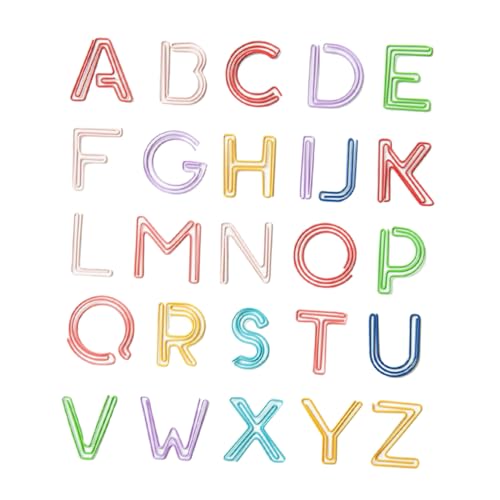KICHOUSE 26 Stück Teiliges Bunte Buchstaben Büroklammern Lesezeichen aus Dekorative Papierclips in Leuchtenden Farben Vielseitig als Dokumenten Organizer und Seitenmarkierer für Büro und KICHOUSE 26 Stück Teiliges Bunte Buchstaben Büroklammern Lesezeichen aus Dekorative Papierclips in Leuchtenden Farben Vielseitig als Dokumenten Organizer und Seitenmarkierer für Büro und von KICHOUSE