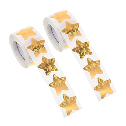 KICHOUSE 2Rollen Sternaufkleber Selbstklebende Glitzernde Goldsterne für Kinderbelohnungen Hochzeiten und Dekoration für Feierliche Anlässe ohne Rückstände von KICHOUSE