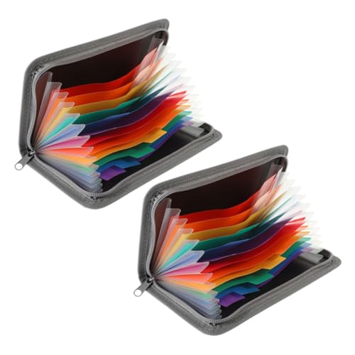 KICHOUSE 2Stücke Mini Organizer Multifunktional für Dokumente Quittungen und Karten Sicherer Reißverschluss Leicht und Tragbar für Büro und Reisen mit Bunten von KICHOUSE