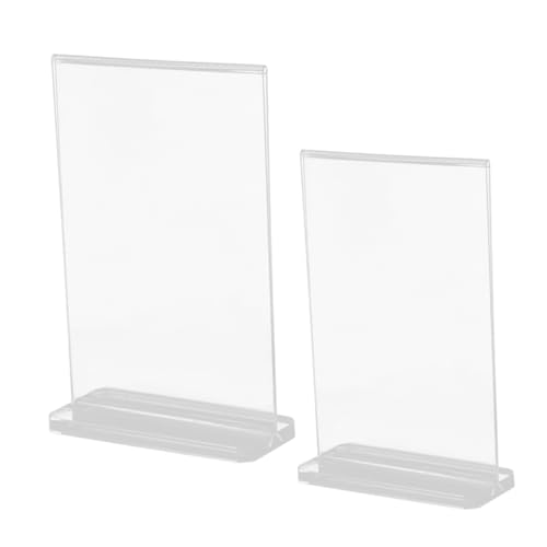 KICHOUSE 2Stücke Tischkartenhalter Transparenter Acrylständer für Menüs Stabiler Display für Zuhause Büro Restaurant Veranstaltungen von KICHOUSE