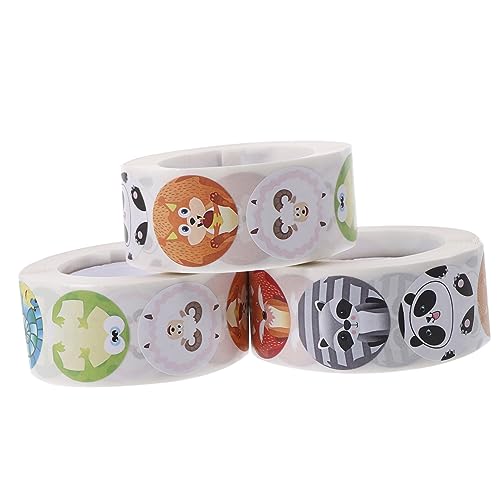 KICHOUSE 3 Rollen Aufkleber Beschriftungen Etiketten Schüttgut Hochzeit Farbig Geformt Aufkleber Ästhetisch Kleine Aufkleber Braut- Multifunktions-geschenkaufkleber Geschäftsleiter von KICHOUSE