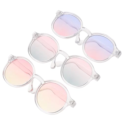 KICHOUSE 3 Stück 6 Punkte Puppenbrille klare Gläser transparente Gläser Babypuppe puppenkleidung Puppen Kleidung schnapsgläser Puppensonnenbrille aus Plastik Puppenbrillen aus Plastik von KICHOUSE