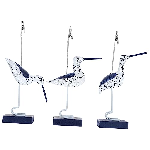 KICHOUSE 3 Stück Mediterraner Holz Memo Clips Dekorative Kartenhalter für Schreibtisch Visitenkarten und Tischkarten Halter Rutschfester Design Vogel Form für Hochzeiten und Partys von KICHOUSE