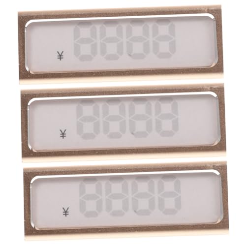 KICHOUSE 3 Stück Preisetiketten Halter aus Aluminiumlegierung Displayständer für Schmuck Kuchenläden und Einzelhandel Einfacher Austausch von Preisschildern Langlebig und Elegant von KICHOUSE