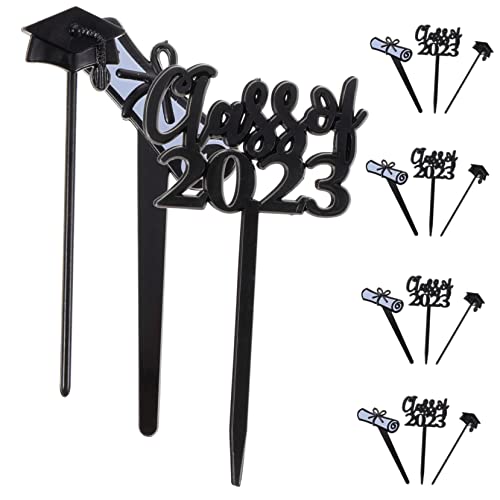 KICHOUSE 30 Stück 2023 Abschlusskucheneinsatz Regenbogenkappe Klasse Von 2023 Absolventen Fiesta Cupcake Picks Kuchenaufsatz Abschlussfeier Mädchen Dekoration 2023 Abschluss Cupcake Topper von KICHOUSE