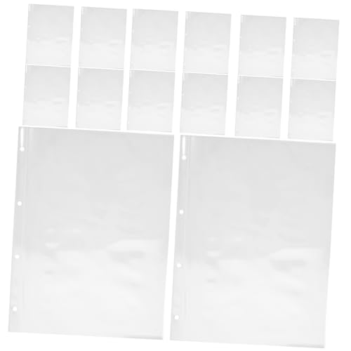 KICHOUSE 30 Stück schreibtsichunterlagen protect Namenskarten Aufbewahrung für Fotos Taschenordner Griff multifunktionale Ordner Beschützer von Studentendateien Plastik Transparent von KICHOUSE