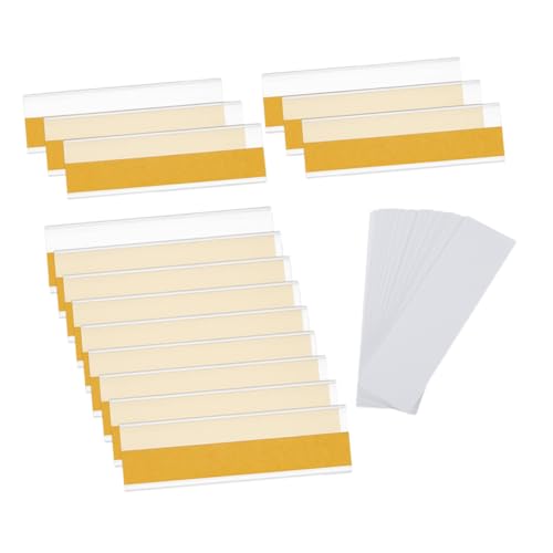 KICHOUSE 30Sätze Selbstklebende Etikettenhalter für Regale Briefkästen und Ordner Durchsichtige Kunststofftaschen mit Namensschildeinsätzen von KICHOUSE