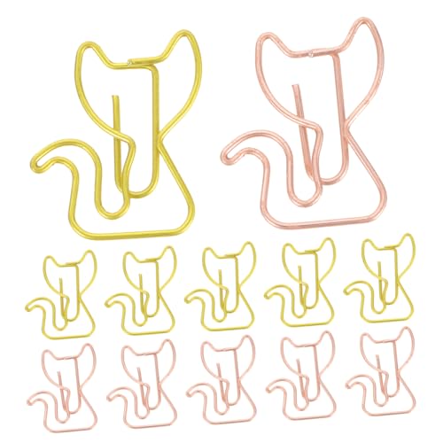 KICHOUSE 30Stücke Kreative Katzen Büroklammern Metall Papierclips und Roségold Niedliches Design für Schule Büro und Zuhause Vielseitig Einsetzbar als Lesezeichen von KICHOUSE
