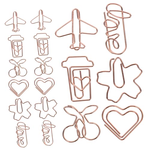 KICHOUSE 30Stücke Papierklammern Roségold Dekorative Mehrzweck Papierclips für Schule und Büro Langlebig und Stabil für und Dokumentenorganisation von KICHOUSE