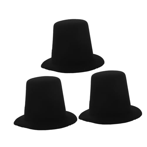 KICHOUSE 3stücke Miniatur Puppenhüte Kleine Top Hats Für DIY Puppen Kostüme Dekorative Hüte Für Puppen Und Haustiere Schwarz von KICHOUSE