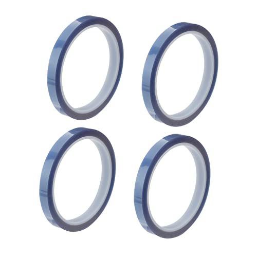 KICHOUSE 4 Rollen hitzebeständiges Klebeband hoch Temperatur poly Wärmeband silikonband klebeband hitzebeständig Thermoband Heizband für Sublimation subsensitiver Silikonkleber Blue von KICHOUSE