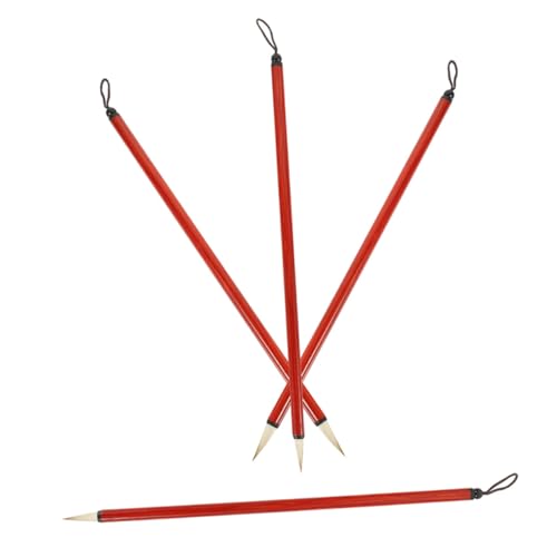 KICHOUSE 4 Stück Chinesische Kalligraphie Pinsel Spitze Malpinsel für Kalligraphie Zeichnen für Anfänger und Kunstliebhaber Aluminiumgriff KICHOUSE 4 Stück Chinesische Kalligraphie Pinsel Spitze Malpinsel für Kalligraphie Zeichnen für Anfänger und Kunstliebhaber Aluminiumgriff von KICHOUSE