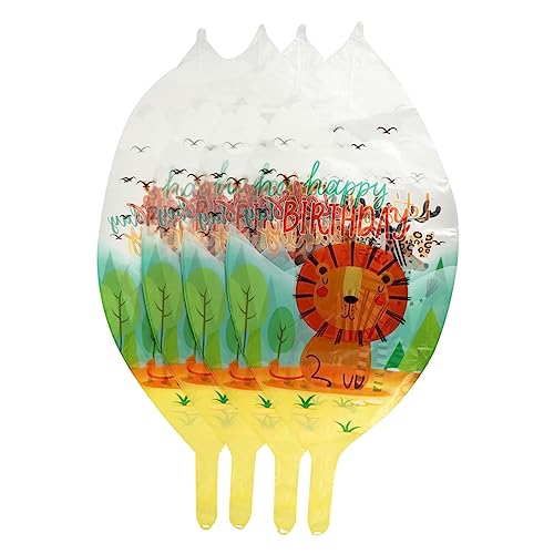 KICHOUSE 4 Stück Dschungel -Tierballon Luftballons in verschiedenen Farben Geburtstag Luftballons Dusche Babyparty -Dekorationen Kinderpartyballons Dschungelballon PA-Nylon von KICHOUSE