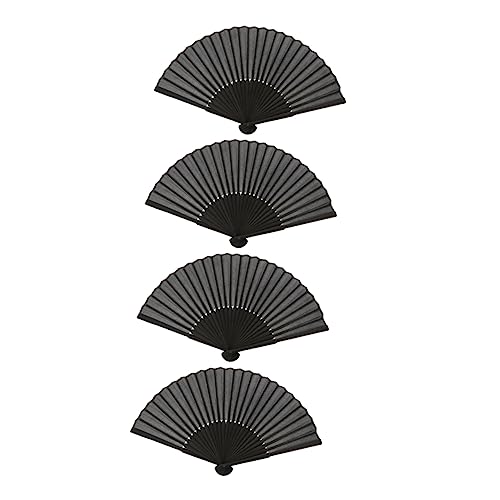 KICHOUSE 4 Stück Faltbarer Retro Handfächer Teiliges Schwarz für Männer Leichter Tragbarer Asiatischer Fächer aus für Tanz Hochzeiten und Dekoration KICHOUSE 4 Stück Faltbarer Retro Handfächer Teiliges Schwarz für Männer Leichter Tragbarer Asiatischer Fächer aus für Tanz Hochzeiten und Dekoration von KICHOUSE