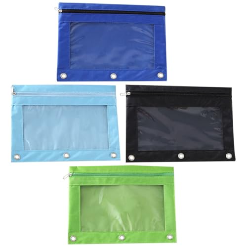 KICHOUSE 4 Stück Federmäppchen Schreibwarenbeutel Blindertasche Büro-Ordnertasche Zipper -Dateibeutel Bindemittel Halter für Bindekarten Aktentasche aus Stoff Oxford-Stoff von KICHOUSE