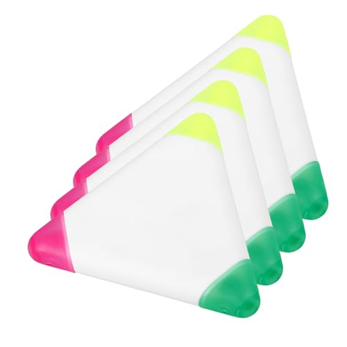 KICHOUSE 4 Stück Kreative Dreieckige Textmarker Bunte Graffiti Marker für Schule Studium und Scrapbooking Präzise Spitze für Notizen und Zeichnungen von KICHOUSE