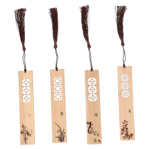 KICHOUSE 4 Stück Lesezeichen aus Bambus Souvenir-Etiketten chinesische Vintage-Tags Etiketten im chinesischen Stil kleine Holzanhänger klassische Etiketten Holz-Tags hölzern KICHOUSE 4 Stück Lesezeichen aus Bambus Souvenir-Etiketten chinesische Vintage-Tags Etiketten im chinesischen Stil kleine Holzanhänger klassische Etiketten Holz-Tags hölzern von KICHOUSE