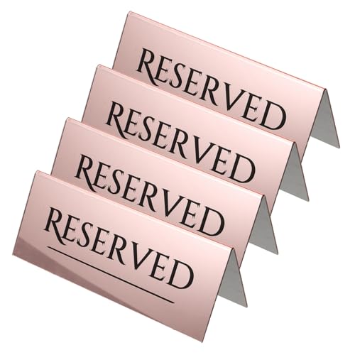 KICHOUSE 4 Stück Reservierte Tischkarten Schilder für Hochzeiten Familienfeiern und Restaurantreservierungen Gold Doppelseitig von KICHOUSE