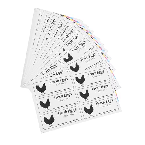 KICHOUSE 40 Blatt Ei-Datumsetikett eier aufkleber eier verpackung Ei Produktionsdatum Eier Versand Ei-Aufkleber steht Eieraufkleber Eierstempel für frische Eier Kupferplattenaufkleber Weiß von KICHOUSE