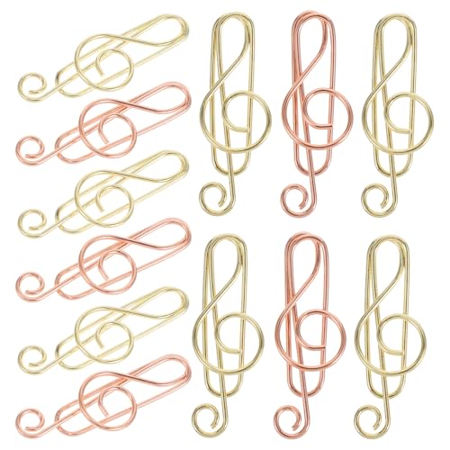 KICHOUSE 40Stücke Musikalische Büroklammern aus Metall Kreative Noten Design Clips für Büro Schule Musiklehrer Robust und Vielseitig Einsetzbar für Notizbücher und Dokumente von KICHOUSE