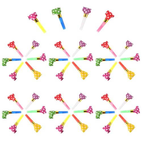 KICHOUSE 40Stücke Party Bläser Farbenfrohe Geburtstagströten für Erwachsene Sichere und Kreative Geräuschmacher für Festliche Anlässe und Geburtstagsfeiern von KICHOUSE